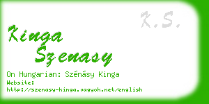 kinga szenasy business card